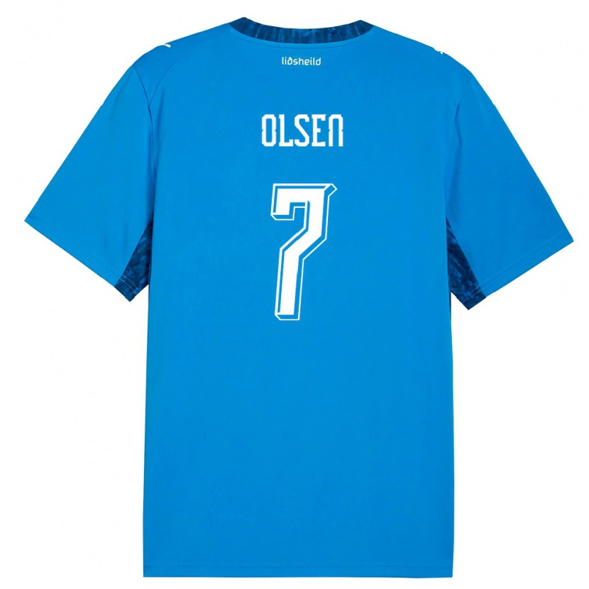 Danxen Hombre Camiseta Islandia Gunnar Olsen #7 Azul Marino 1ª Equipación 26-28 La Camisa México