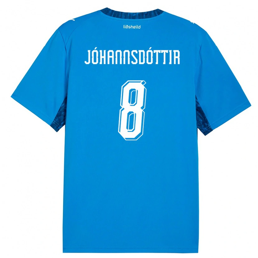 Danxen Hombre Camiseta Islandia Alexandra Jóhannsdóttir #8 Azul Marino 1ª Equipación 26-28 La Camisa México