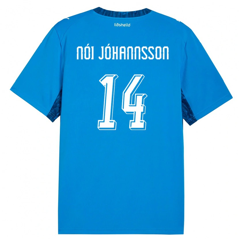 Danxen Hombre Camiseta Islandia Sigurdur Nói Jóhannsson #14 Azul Marino 1ª Equipación 26-28 La Camisa México