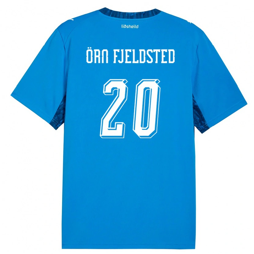 Danxen Hombre Camiseta Islandia Dagur Örn Fjeldsted #20 Azul Marino 1ª Equipación 26-28 La Camisa México
