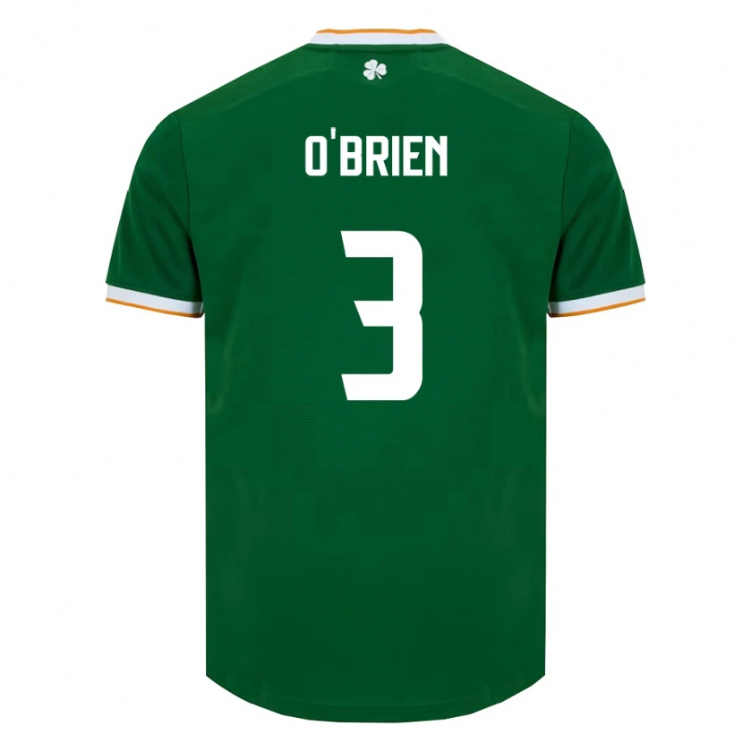 Danxen Hombre Camiseta Irlanda Luke O'brien #3 Verde Oscuro Blanco 1ª Equipación 26-28 La Camisa México