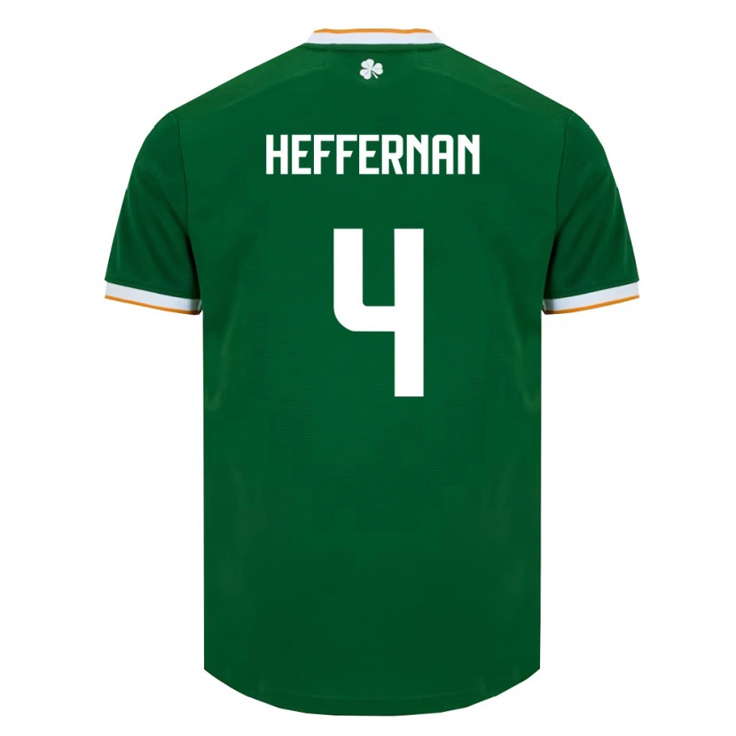 Danxen Hombre Camiseta Irlanda Cathal Heffernan #4 Verde Oscuro Blanco 1ª Equipación 26-28 La Camisa México