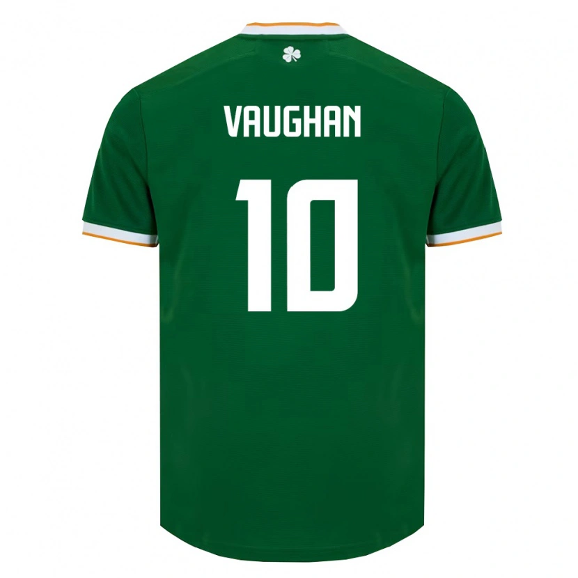 Danxen Hombre Camiseta Irlanda Harry Vaughan #10 Verde Oscuro Blanco 1ª Equipación 26-28 La Camisa México