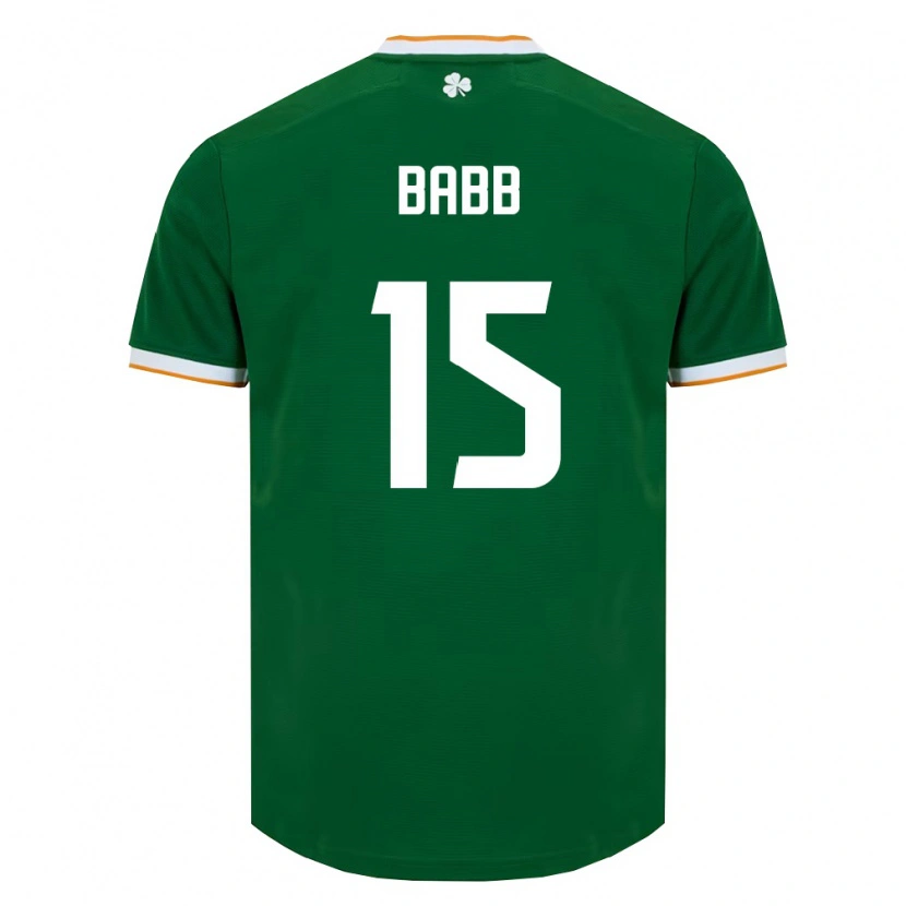 Danxen Hombre Camiseta Irlanda Daniel Babb #15 Verde Oscuro Blanco 1ª Equipación 26-28 La Camisa México