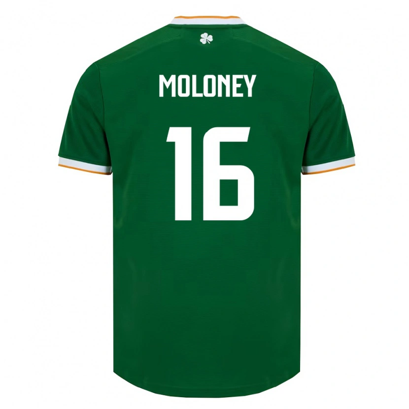 Danxen Hombre Camiseta Irlanda George Moloney #16 Verde Oscuro Blanco 1ª Equipación 26-28 La Camisa México