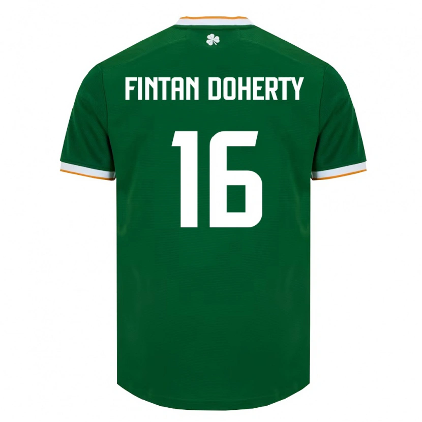 Danxen Hombre Camiseta Irlanda Fintan Doherty #16 Verde Oscuro Blanco 1ª Equipación 26-28 La Camisa México