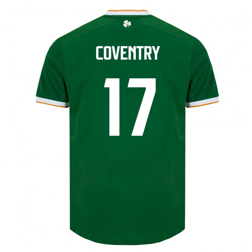 Danxen Hombre Camiseta Irlanda Conor Coventry #17 Verde Oscuro Blanco 1ª Equipación 26-28 La Camisa México