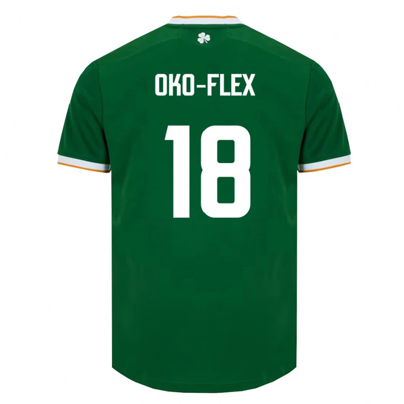 Danxen Hombre Camiseta Irlanda Armstrong Oko-Flex #18 Verde Oscuro Blanco 1ª Equipación 26-28 La Camisa México