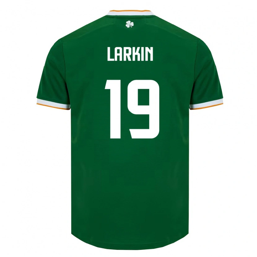 Danxen Hombre Camiseta Irlanda Abbie Larkin #19 Verde Oscuro Blanco 1ª Equipación 26-28 La Camisa México
