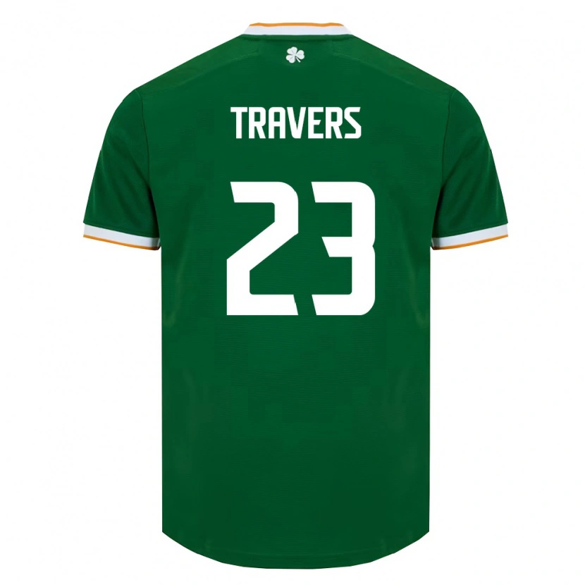 Danxen Hombre Camiseta Irlanda Mark Travers #23 Verde Oscuro Blanco 1ª Equipación 26-28 La Camisa México