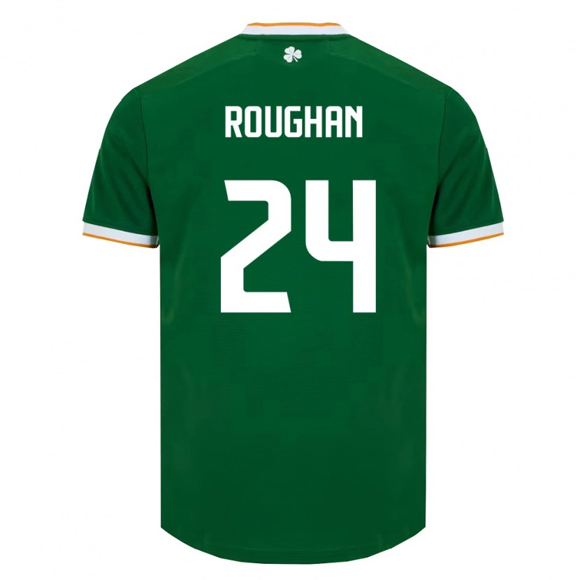 Danxen Hombre Camiseta Irlanda Sean Roughan #24 Verde Oscuro Blanco 1ª Equipación 26-28 La Camisa México