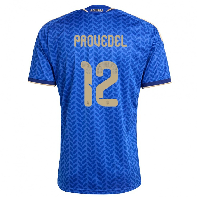 Danxen Hombre Camiseta Italia Ivan Provedel #12 Azul Marino Oro 1ª Equipación 26-28 La Camisa México