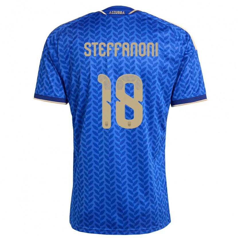 Danxen Hombre Camiseta Italia Federico Steffanoni #18 Azul Marino Oro 1ª Equipación 26-28 La Camisa México