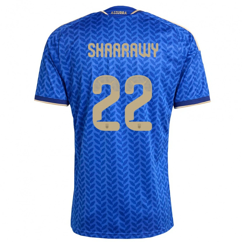 Danxen Hombre Camiseta Italia Stephan El Shaarawy #22 Azul Marino Oro 1ª Equipación 26-28 La Camisa México