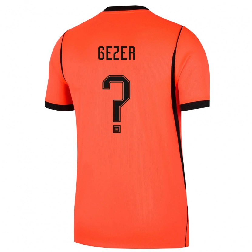 Danxen Hombre Camiseta Países Bajos Kemal Gezer #0 Naranja Negro 1ª Equipación 26-28 La Camisa México