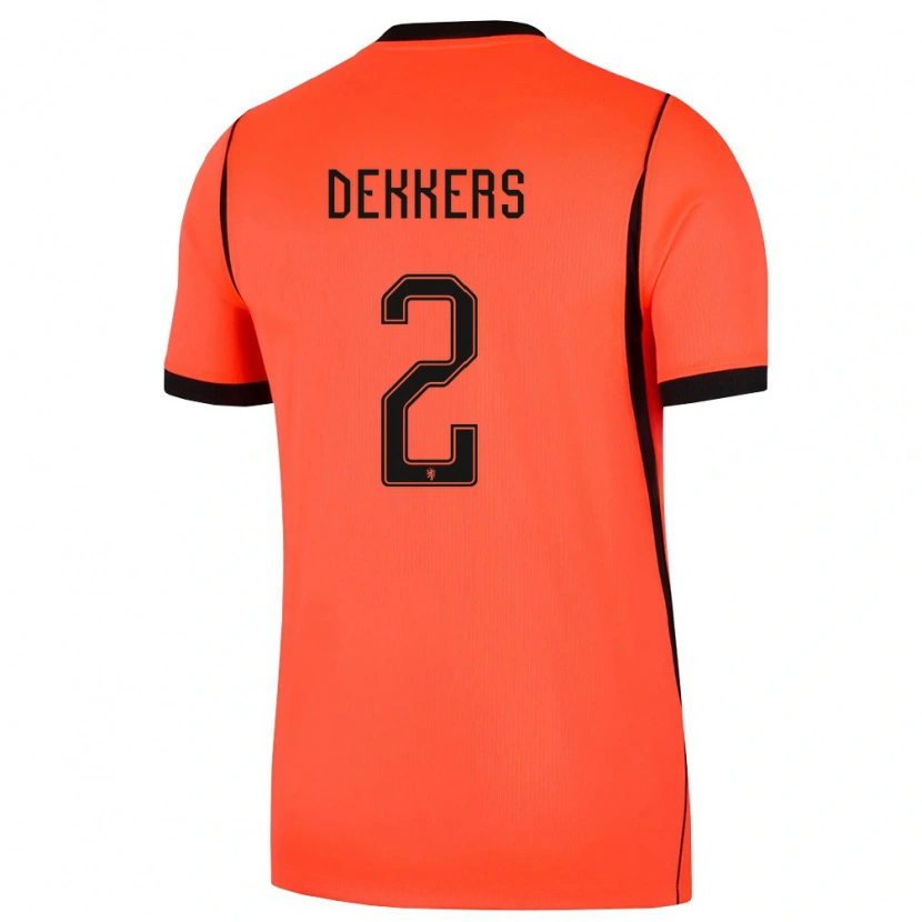 Danxen Hombre Camiseta Países Bajos Sem Dekkers #2 Naranja Negro 1ª Equipación 26-28 La Camisa México