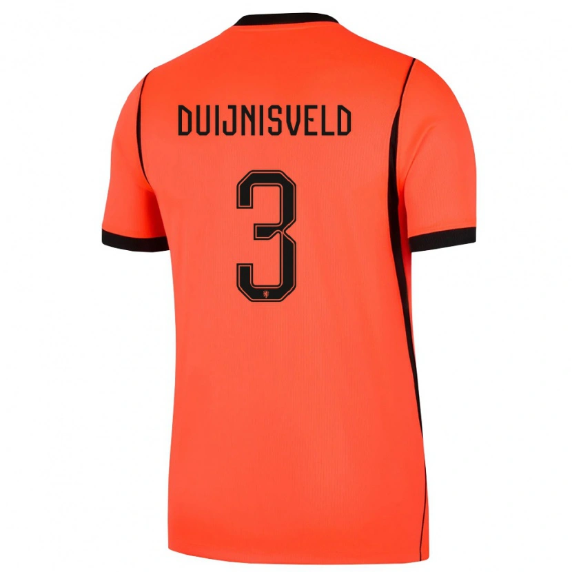 Danxen Hombre Camiseta Países Bajos Owen Duijnisveld #3 Naranja Negro 1ª Equipación 26-28 La Camisa México