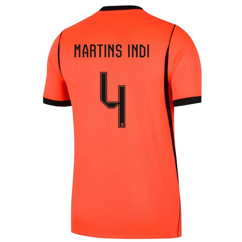 Danxen Hombre Camiseta Países Bajos Bruno Martins Indi #4 Naranja Negro 1ª Equipación 26-28 La Camisa México