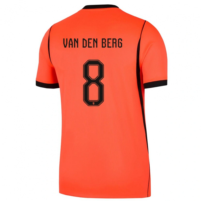 Danxen Hombre Camiseta Países Bajos Joël Van Den Berg #8 Naranja Negro 1ª Equipación 26-28 La Camisa México