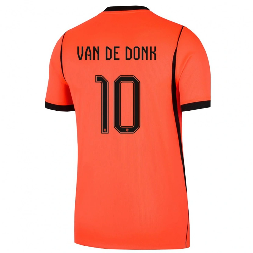 Danxen Hombre Camiseta Países Bajos Danielle Van De Donk #10 Naranja Negro 1ª Equipación 26-28 La Camisa México
