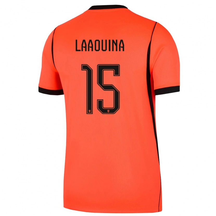 Danxen Hombre Camiseta Países Bajos Driss Laaouina #15 Naranja Negro 1ª Equipación 26-28 La Camisa México