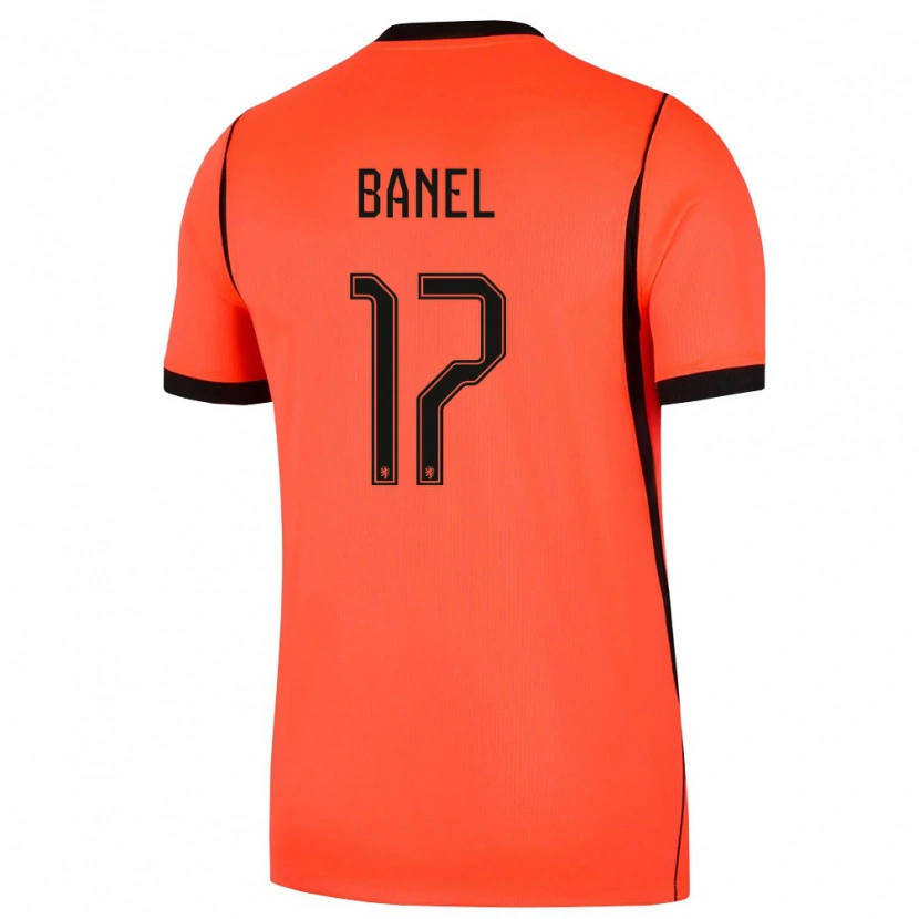 Danxen Hombre Camiseta Países Bajos Jaydon Banel #17 Naranja Negro 1ª Equipación 26-28 La Camisa México