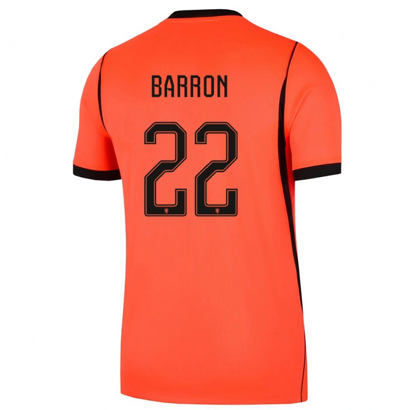 Danxen Hombre Camiseta Países Bajos Eternal Barron #22 Naranja Negro 1ª Equipación 26-28 La Camisa México