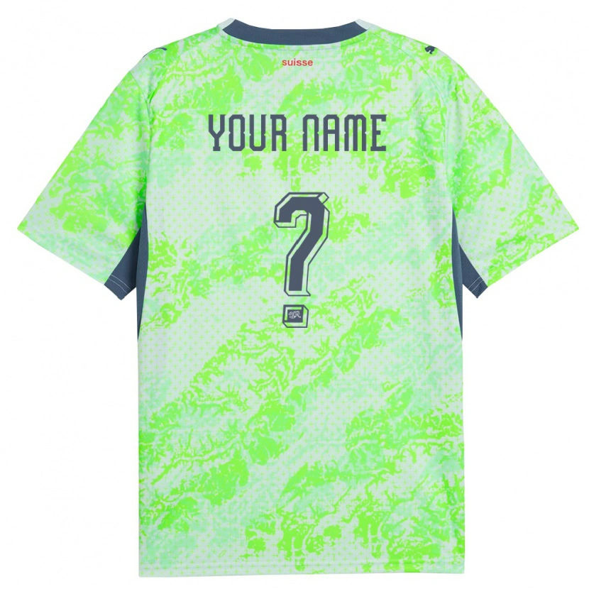 Danxen Hombre Camiseta Suiza Su Nombre #0 Verde Marino 2ª Equipación 26-28 La Camisa México