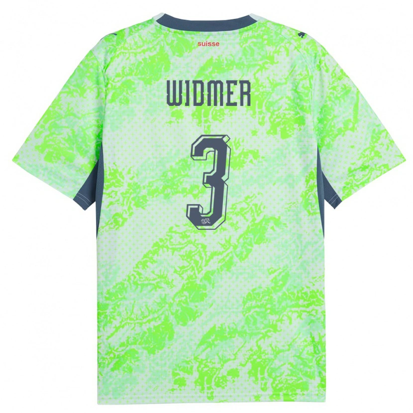 Danxen Hombre Camiseta Suiza Silvan Widmer #3 Verde Marino 2ª Equipación 26-28 La Camisa México