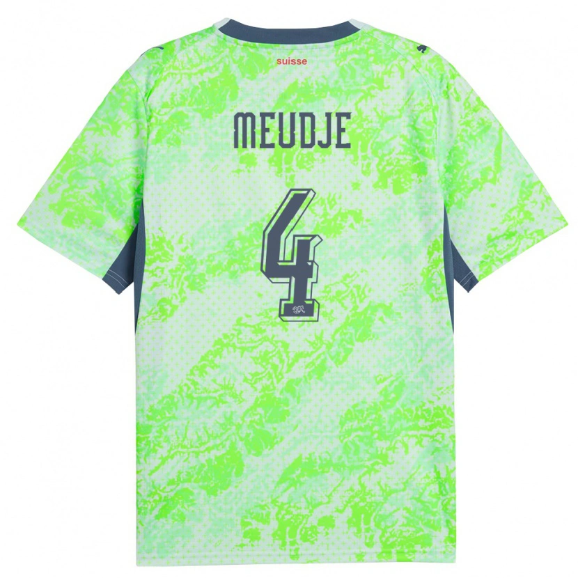 Danxen Hombre Camiseta Suiza Manuel Meudje #4 Verde Marino 2ª Equipación 26-28 La Camisa México