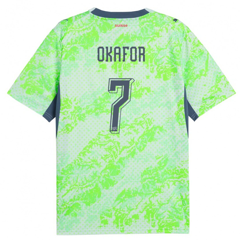 Danxen Hombre Camiseta Suiza Tobias Okafor #7 Verde Marino 2ª Equipación 26-28 La Camisa México