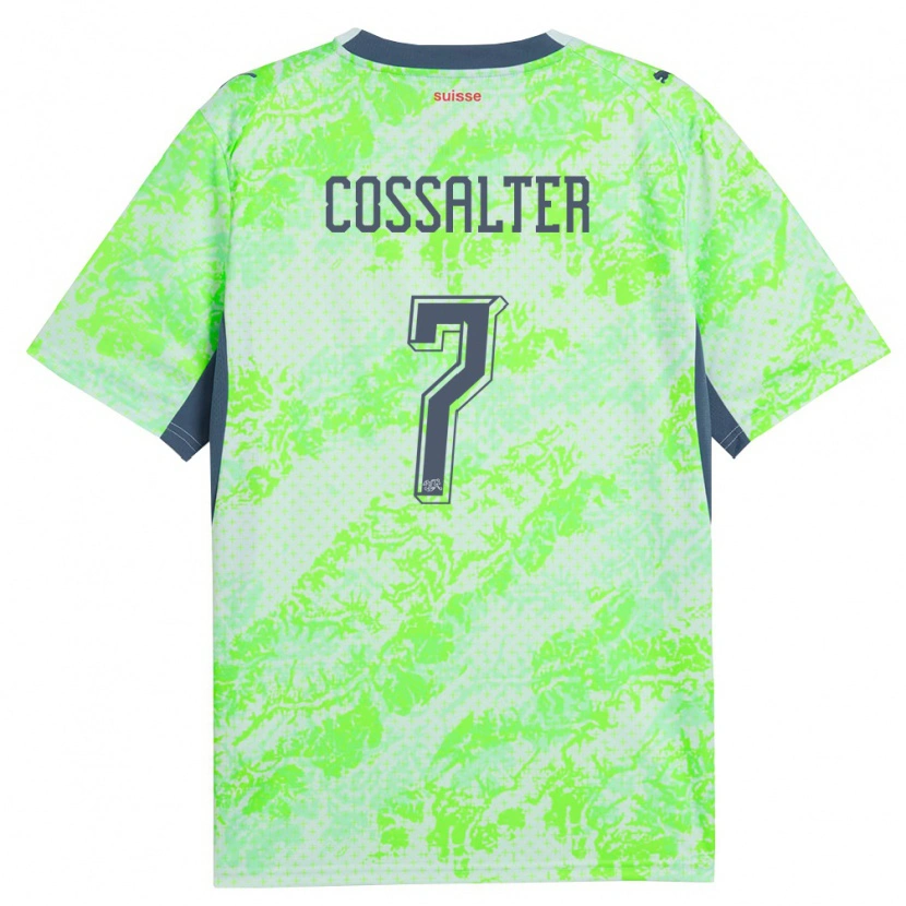Danxen Hombre Camiseta Suiza Ivan Cossalter #7 Verde Marino 2ª Equipación 26-28 La Camisa México