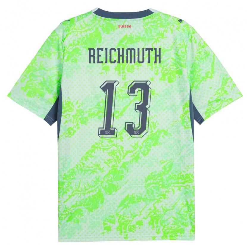 Danxen Hombre Camiseta Suiza Miguel Reichmuth #13 Verde Marino 2ª Equipación 26-28 La Camisa México