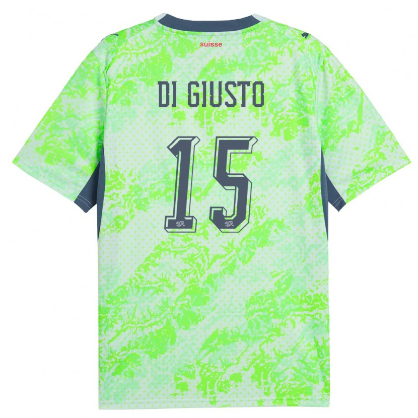 Danxen Hombre Camiseta Suiza Nevio Di Giusto #15 Verde Marino 2ª Equipación 26-28 La Camisa México