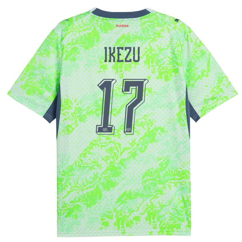 Danxen Hombre Camiseta Suiza Lionel Ikezu #17 Verde Marino 2ª Equipación 26-28 La Camisa México