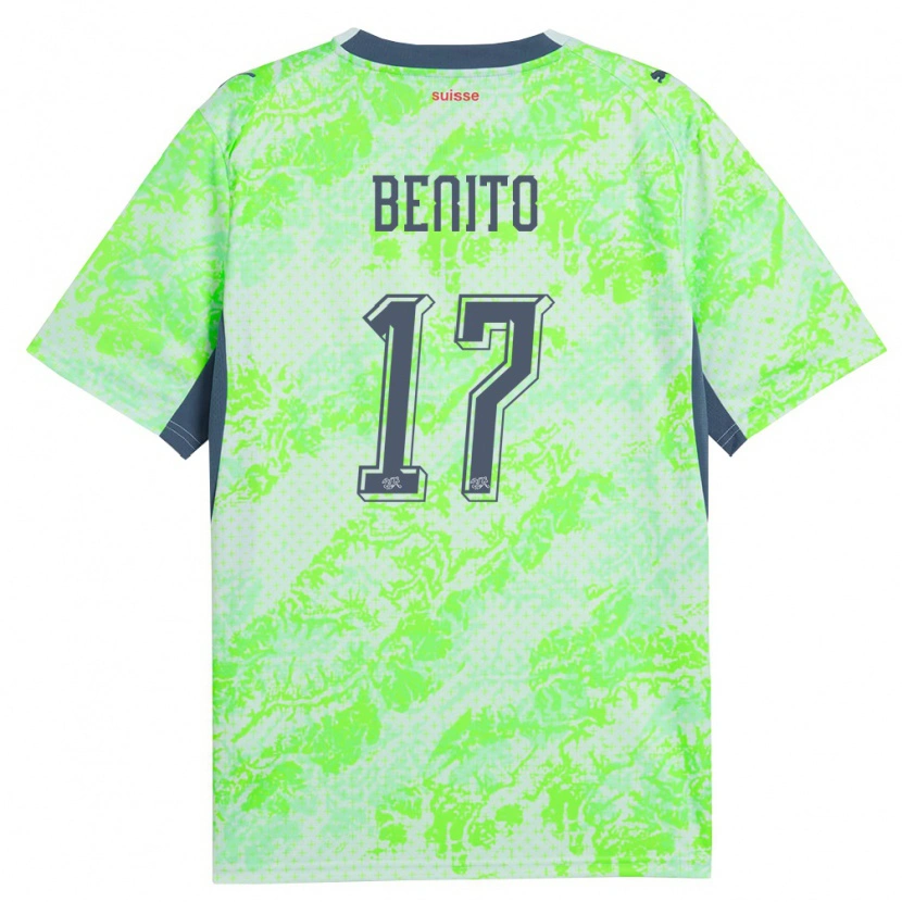 Danxen Hombre Camiseta Suiza Loris Benito #17 Verde Marino 2ª Equipación 26-28 La Camisa México