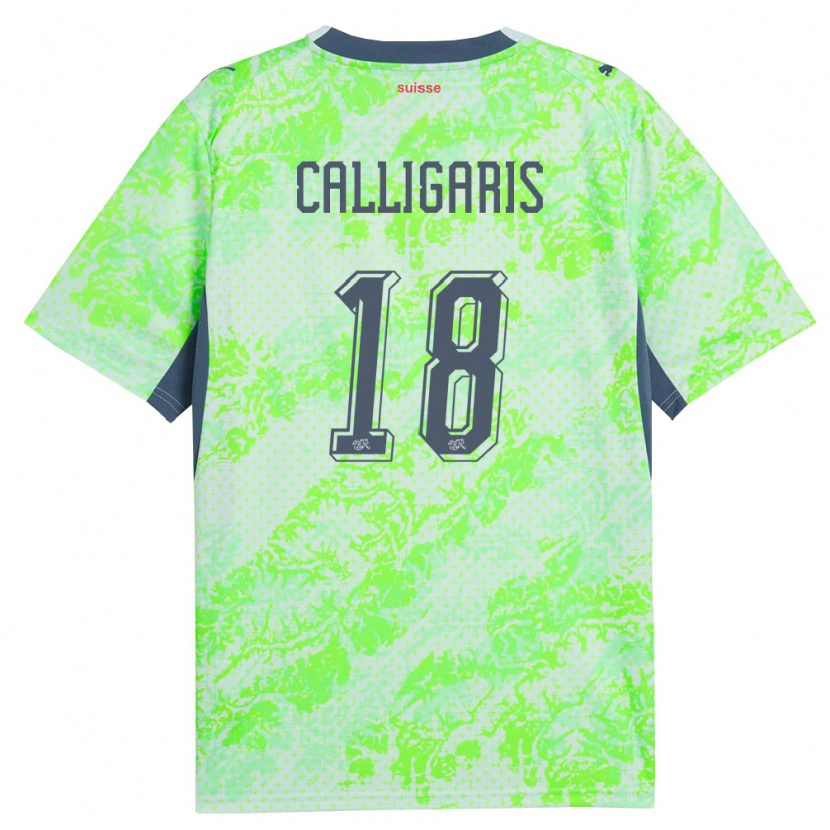 Danxen Hombre Camiseta Suiza Viola Calligaris #18 Verde Marino 2ª Equipación 26-28 La Camisa México