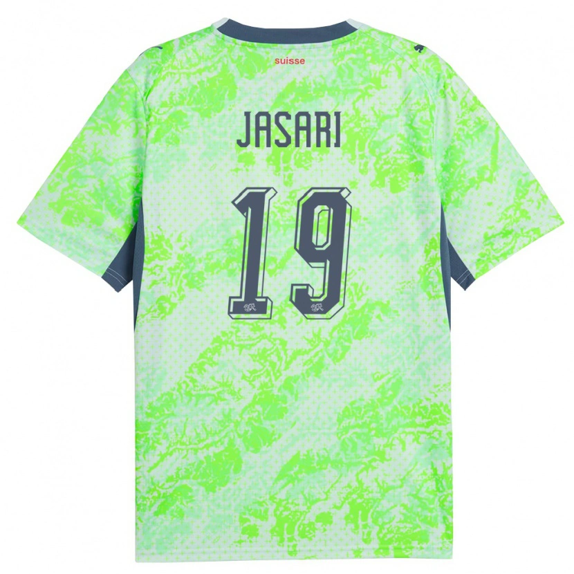 Danxen Hombre Camiseta Suiza Ardon Jasari #19 Verde Marino 2ª Equipación 26-28 La Camisa México