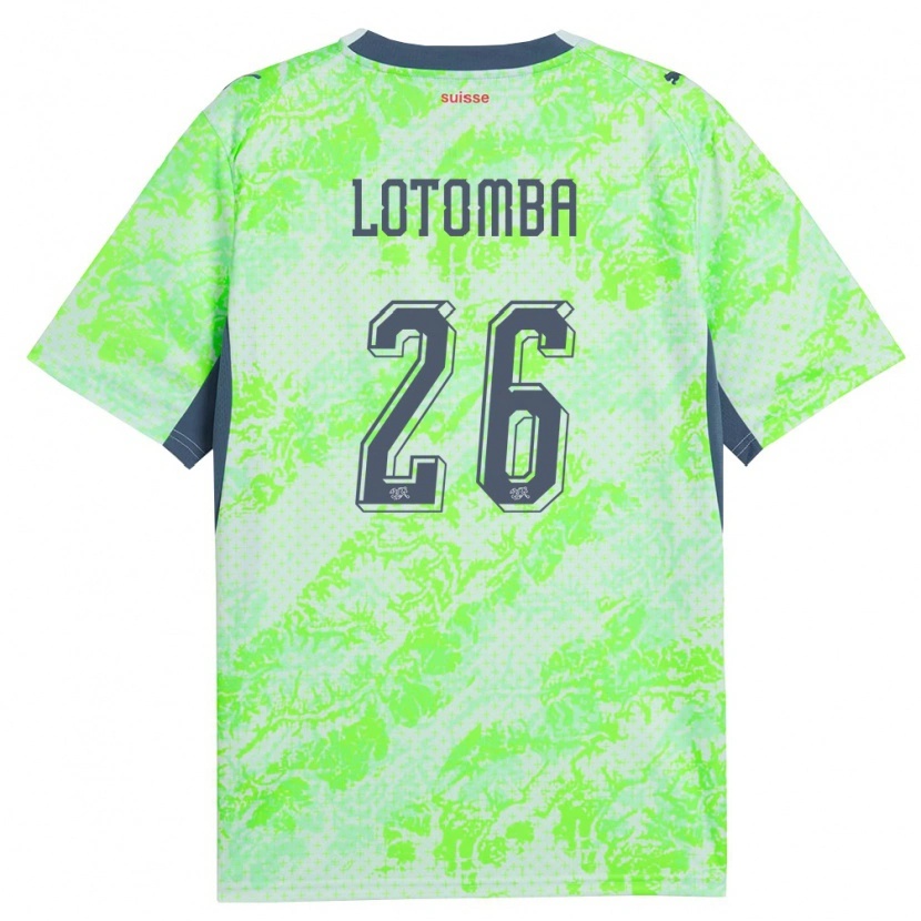 Danxen Hombre Camiseta Suiza Jordan Lotomba #26 Verde Marino 2ª Equipación 26-28 La Camisa México