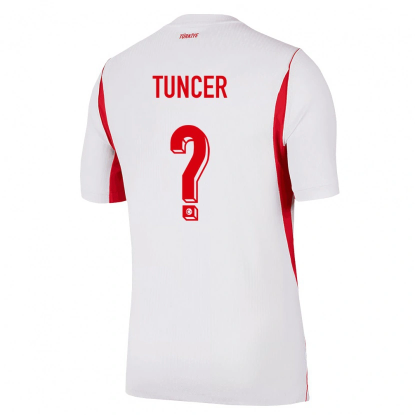 Danxen Hombre Camiseta Turquía Deniz Tuncer #0 Blanco Rojo Borgoña 2ª Equipación 26-28 La Camisa México