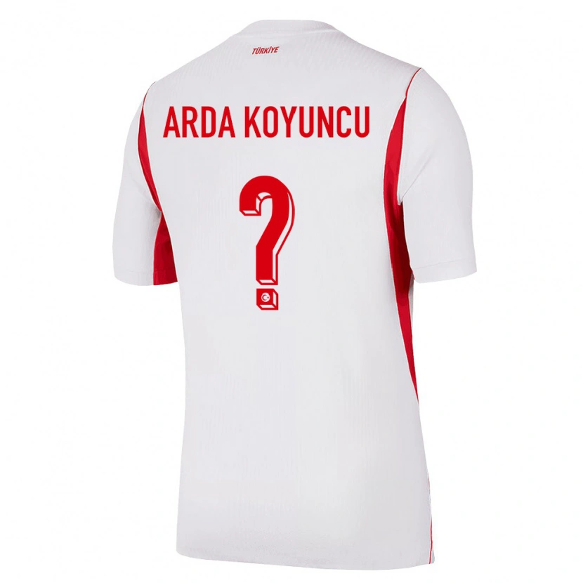 Danxen Hombre Camiseta Turquía Efe Arda Koyuncu #0 Blanco Rojo Borgoña 2ª Equipación 26-28 La Camisa México