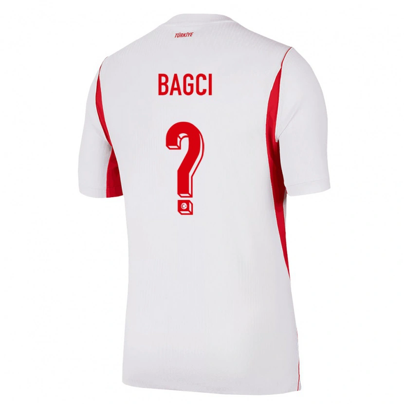 Danxen Hombre Camiseta Turquía Elyas Bagci #0 Blanco Rojo Borgoña 2ª Equipación 26-28 La Camisa México