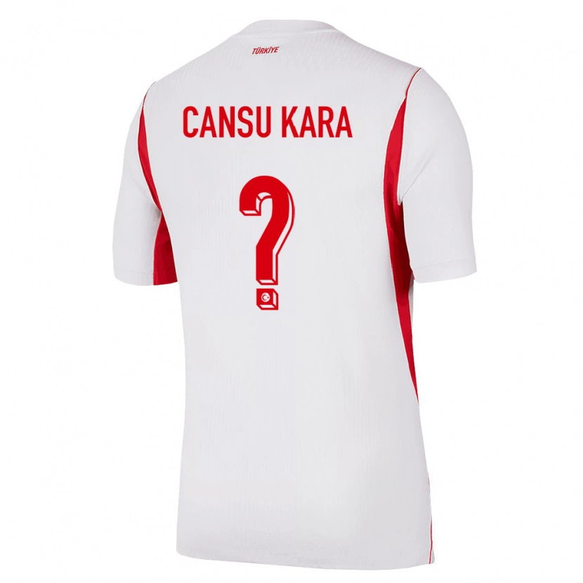 Danxen Hombre Camiseta Turquía İlayda Cansu Kara #0 Blanco Rojo Borgoña 2ª Equipación 26-28 La Camisa México