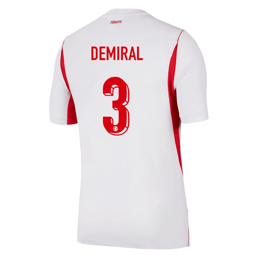 Danxen Hombre Camiseta Turquía Merih Demiral #3 Blanco Rojo Borgoña 2ª Equipación 26-28 La Camisa México