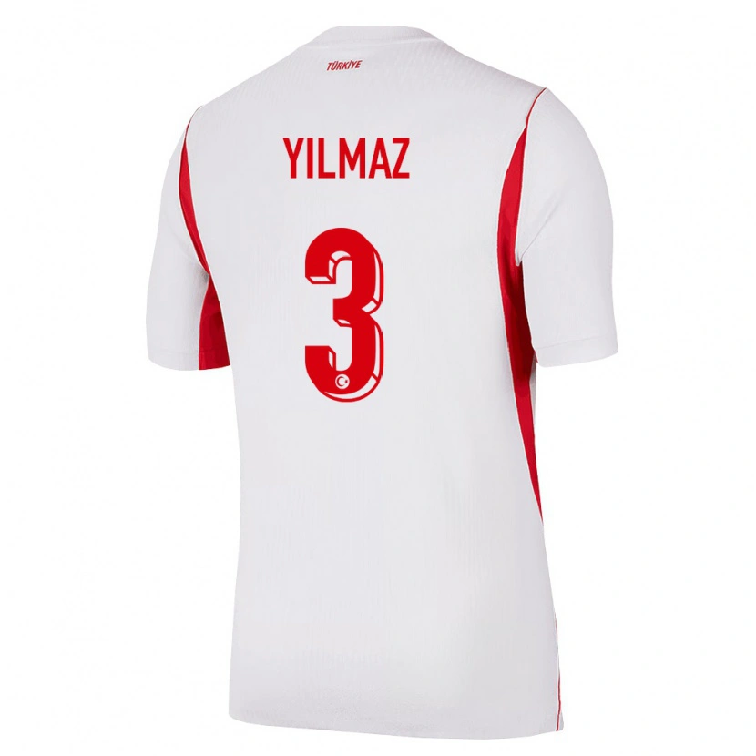 Danxen Hombre Camiseta Turquía Berkay Yılmaz #3 Blanco Rojo Borgoña 2ª Equipación 26-28 La Camisa México
