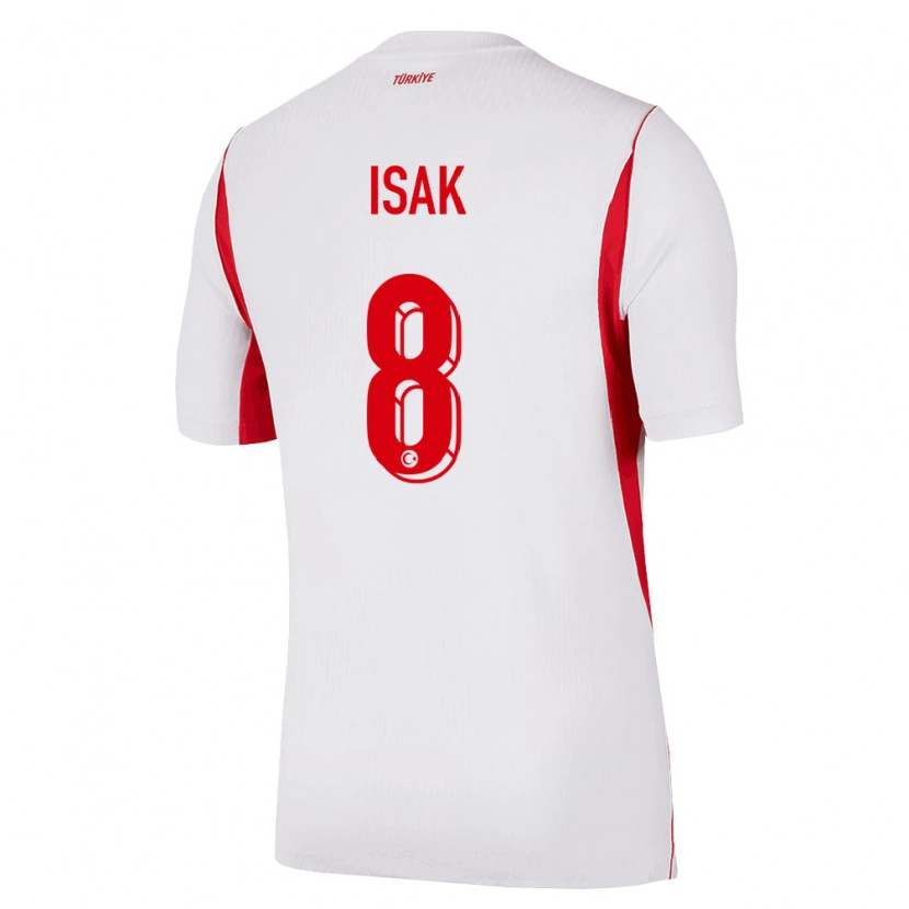 Danxen Hombre Camiseta Turquía İsak Vural #8 Blanco Rojo Borgoña 2ª Equipación 26-28 La Camisa México