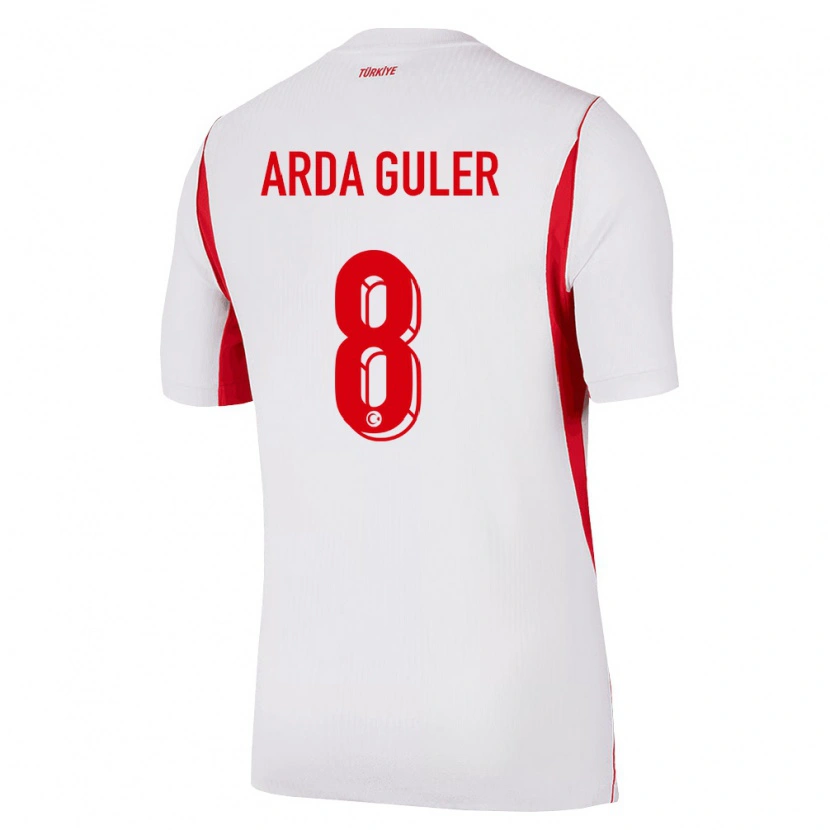 Danxen Hombre Camiseta Turquía Arda Güler #8 Blanco Rojo Borgoña 2ª Equipación 26-28 La Camisa México