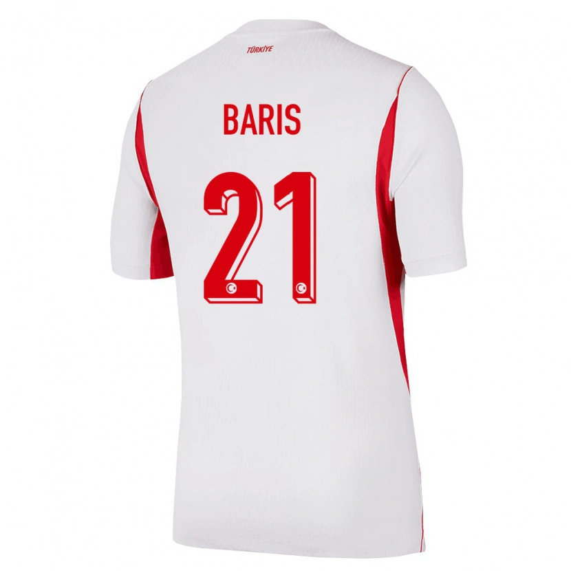 Danxen Hombre Camiseta Turquía Barış Alper Yılmaz #21 Blanco Rojo Borgoña 2ª Equipación 26-28 La Camisa México