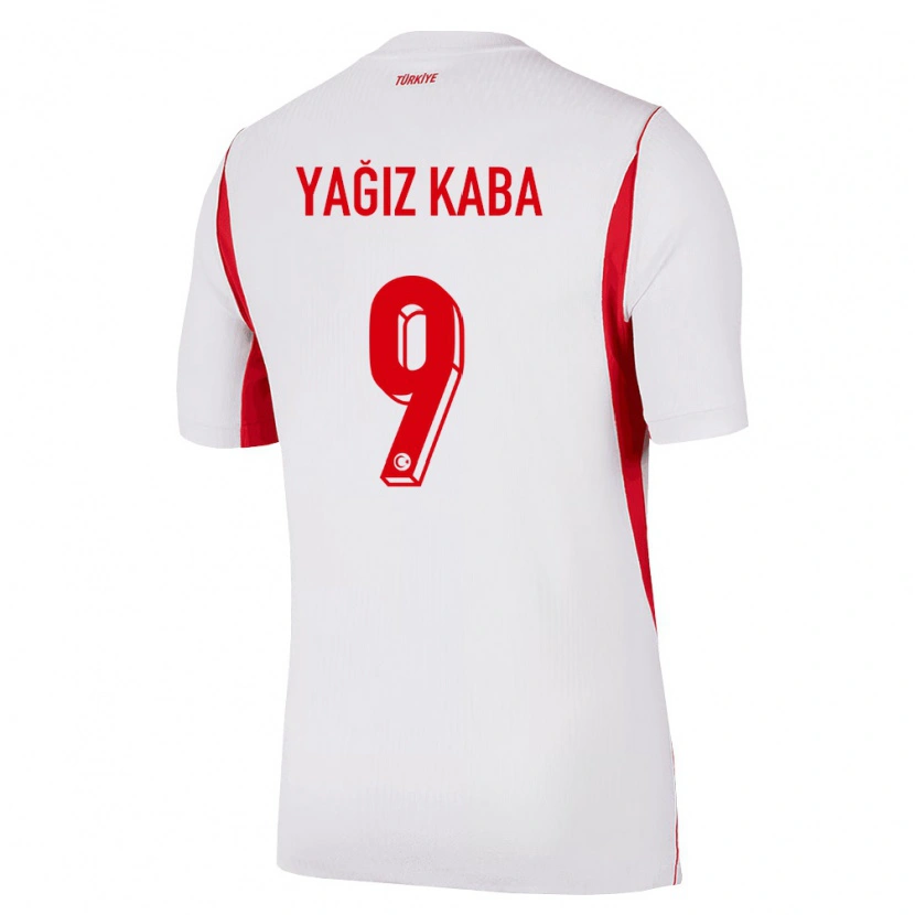 Danxen Hombre Camiseta Turquía Umut Yağız Kaba #9 Blanco Rojo Borgoña 2ª Equipación 26-28 La Camisa México