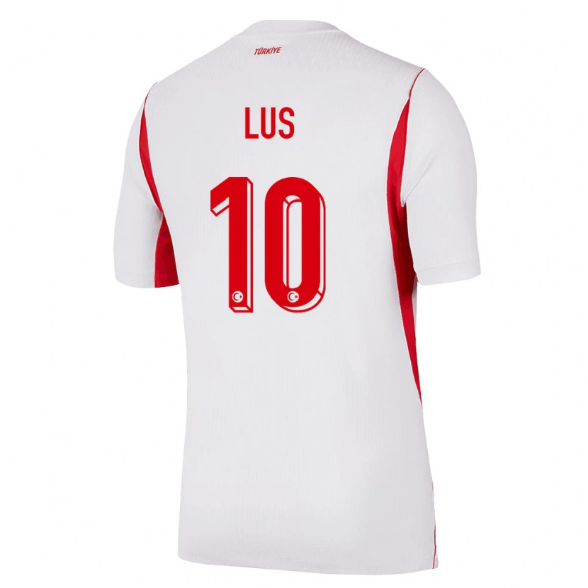 Danxen Hombre Camiseta Turquía Berat Luş #10 Blanco Rojo Borgoña 2ª Equipación 26-28 La Camisa México